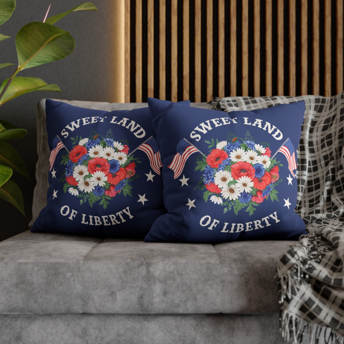 Sweet Land Of Liberty Pillow Cover 4TH Of July Patriotic Decor