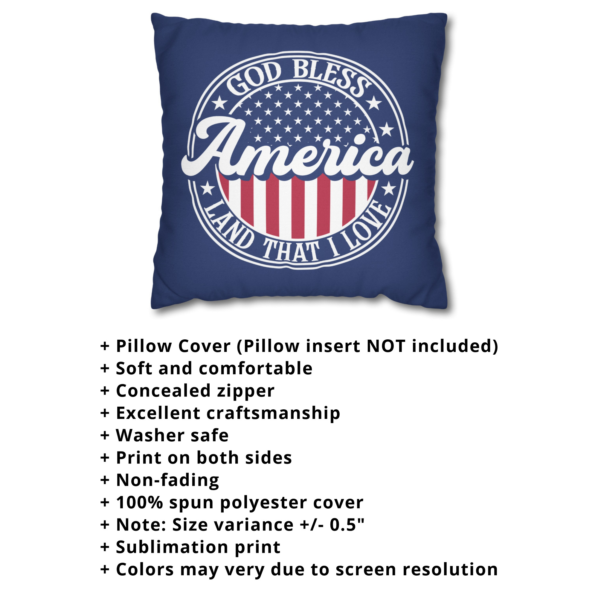 4 Patriotische Kissenbezüge 'Happy 4th Of July' – 45,7 X 45,7 Cm, Mit USA-Sternen & Schleife